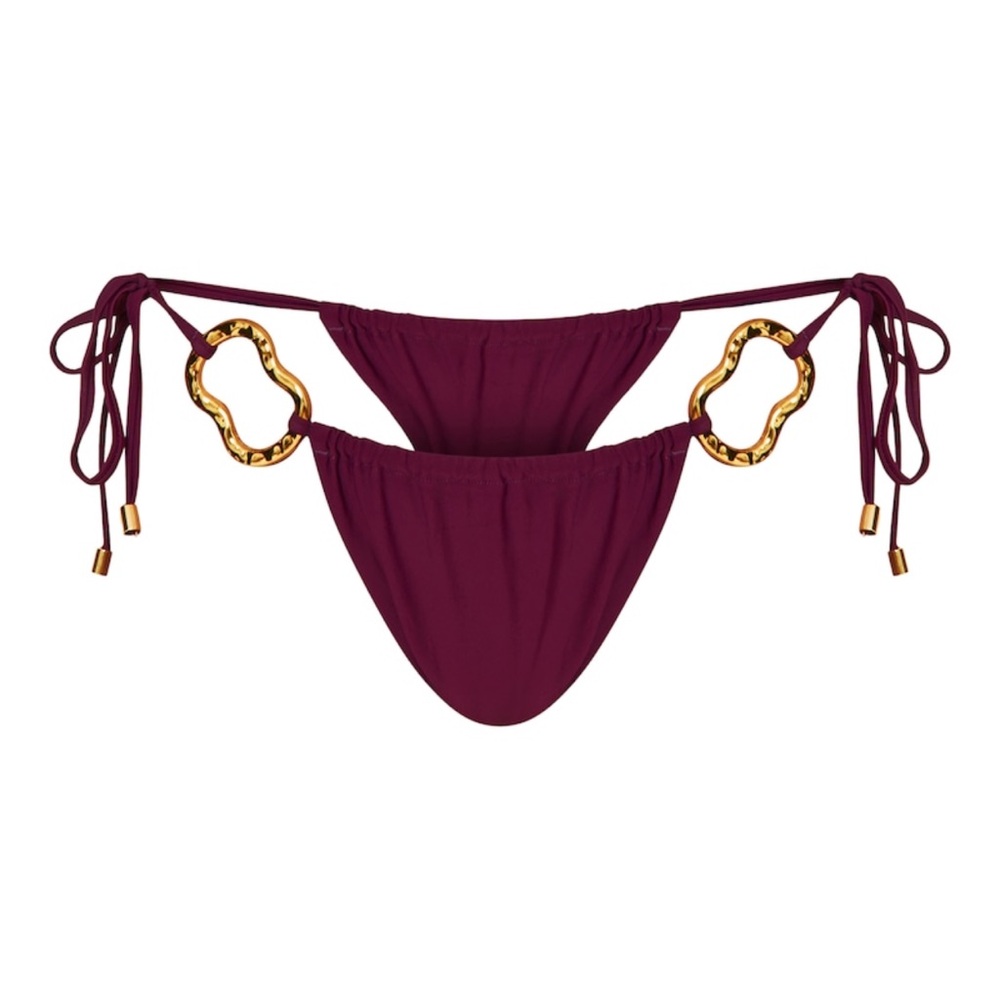 PrettyLittleThing - Purple Trim Detail Triangle Bikini Top & Bottom + Sarong - Picture 4 of 6
